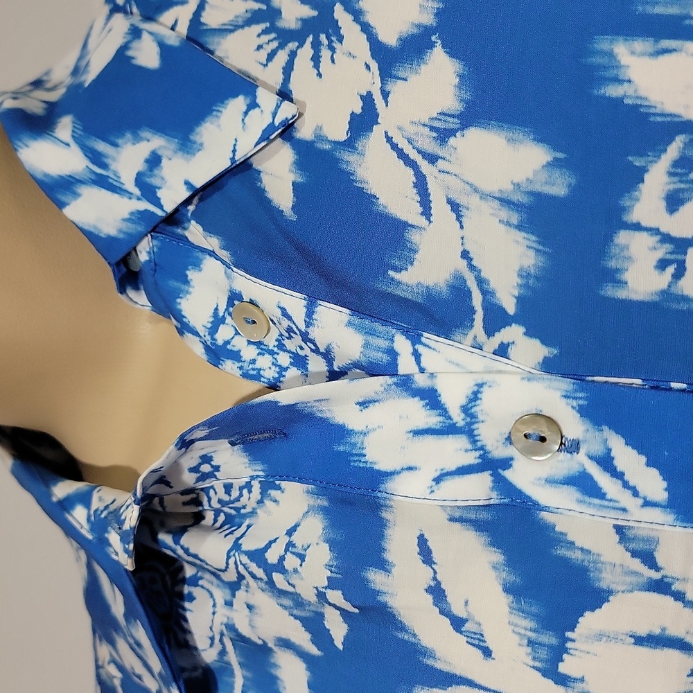 Zara floral Blue print shirt dress Size M NEW - Picture 6 of 11